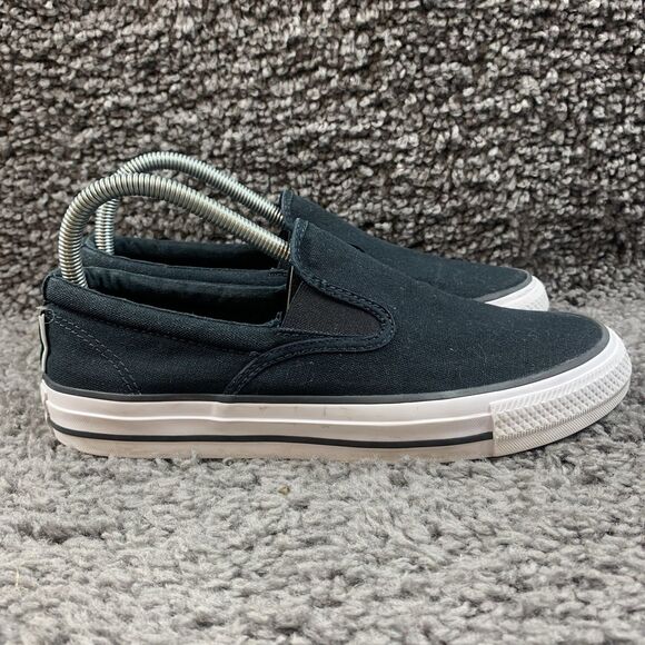 Black Converse Mens Size 7 Womans Size 8.5 Slip On Comfort Shoe - Picture 3 of 8